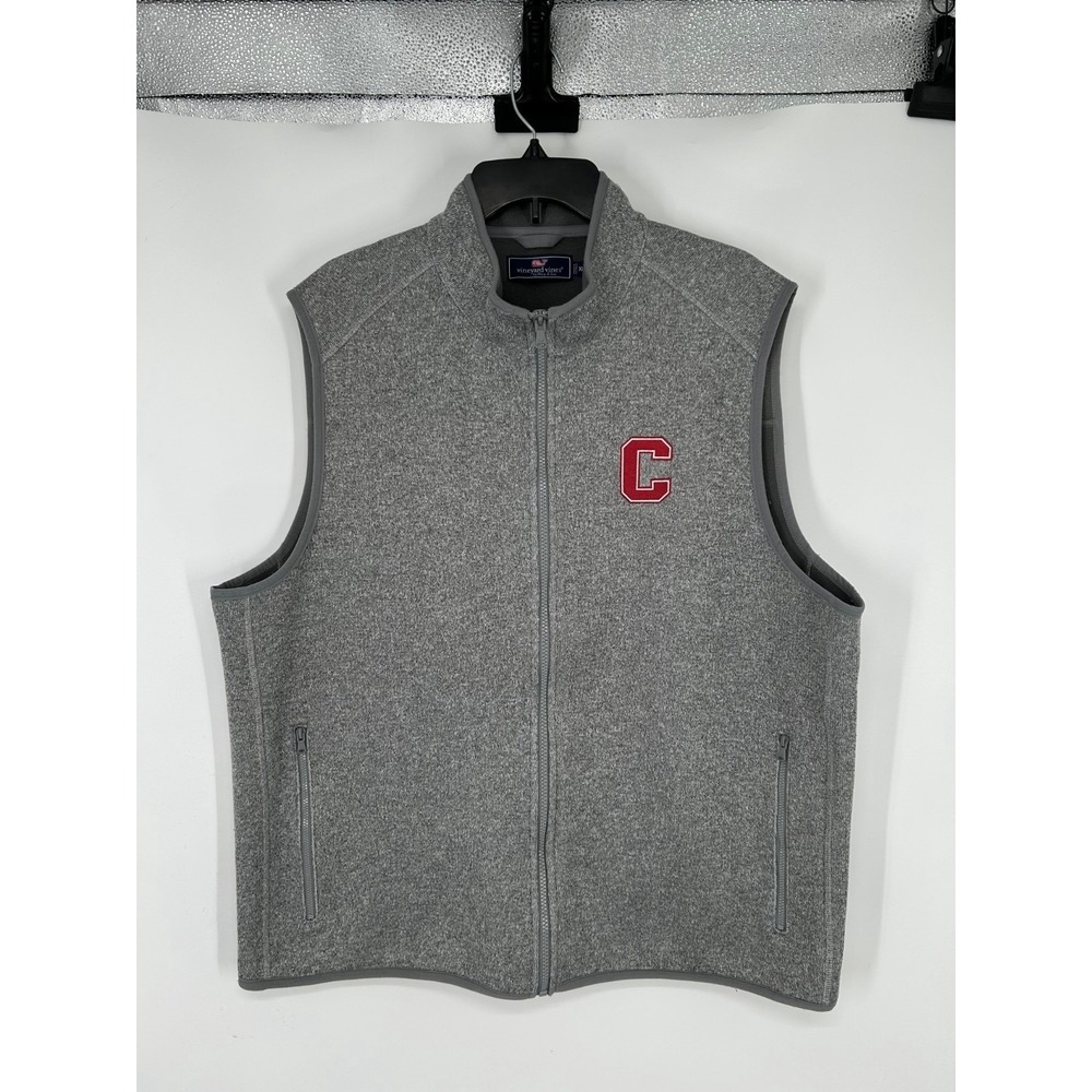 Vineyard Vines Cornell University Vest Mens XL Fleece Knit‎ Sweater Full Zip Up